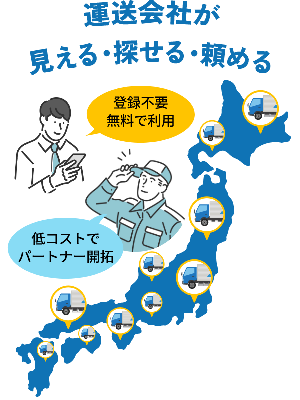 運送会社が見える化・探せる・頼める